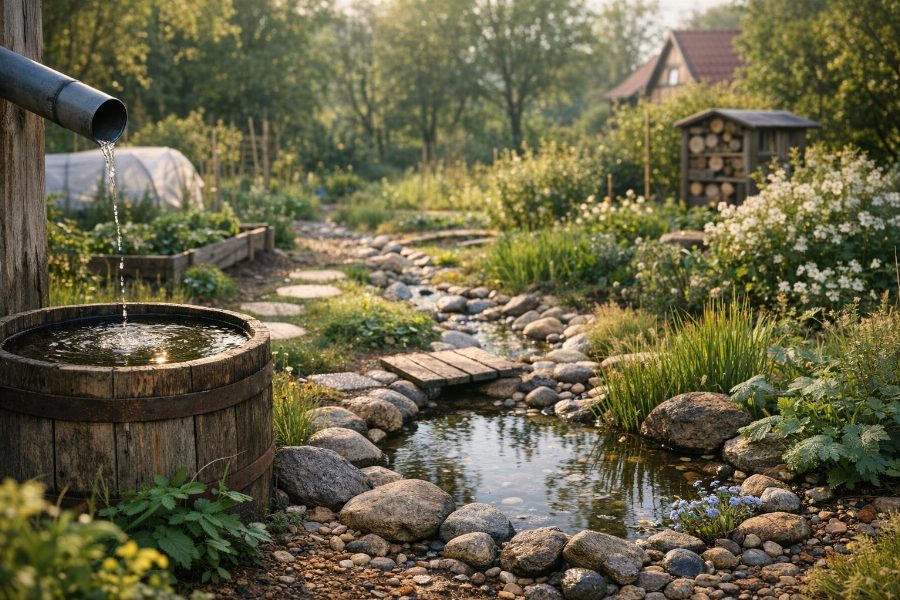 Kreative Schneeschmelze: Regenwassermanagement im Naturgarten – Freilandwerk Blog