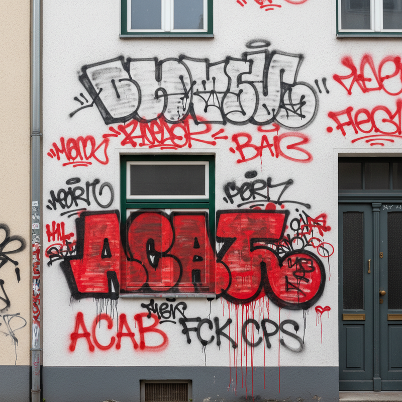 fotowerk© Beispielbild: Vandalismus an Hauswand