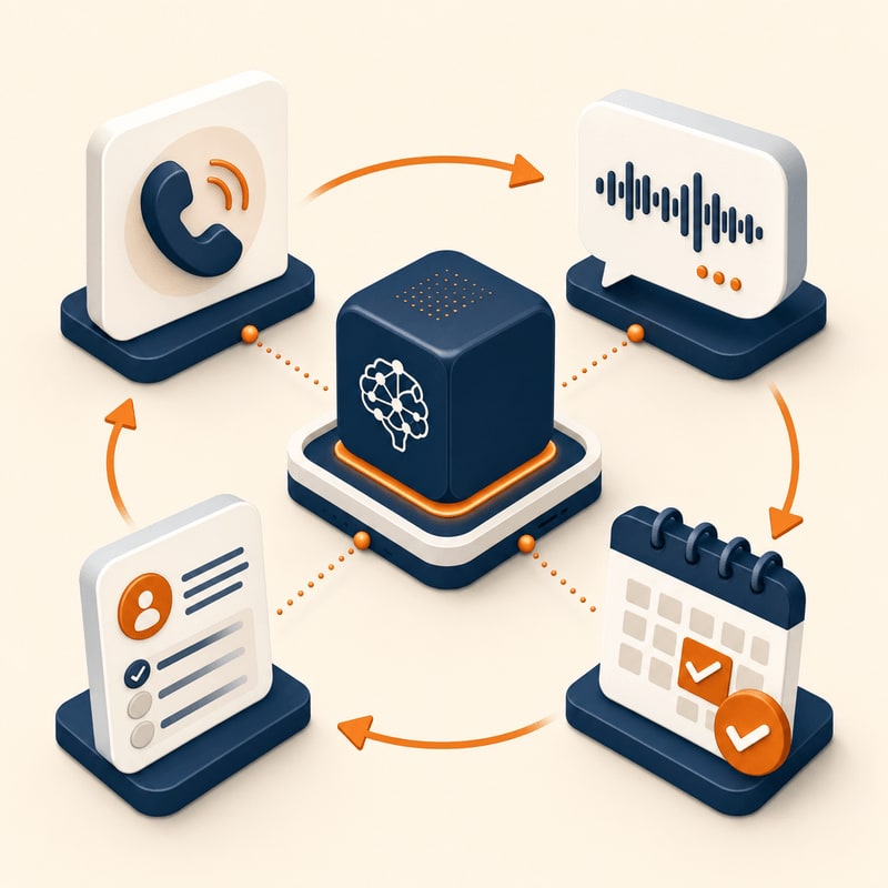 KI-Telefonassistent mit Soundwave am Schreibtisch – eigener Voice Agent nimmt Anrufe entgegen