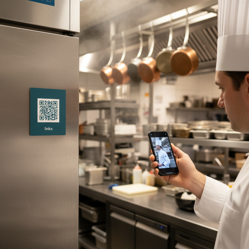 HACCP-Küche — Temperatur-Check am Walk-in-Cooler mit monatlichem PDF-Bericht