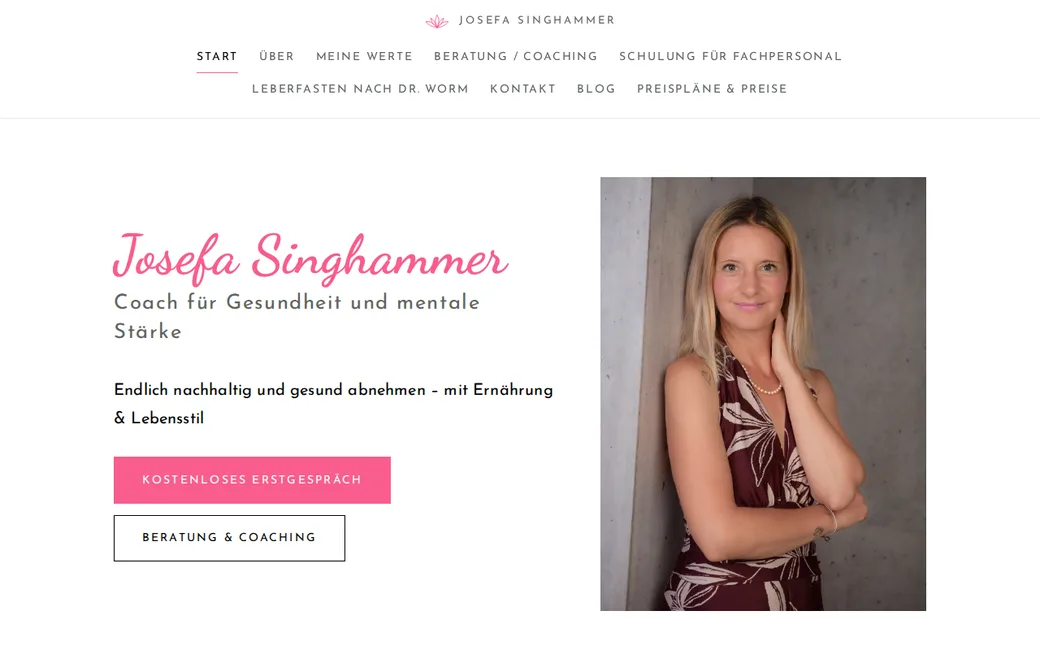 Startseite von Josefa Singhammer Coaching