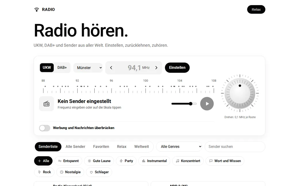 Startseite Radio